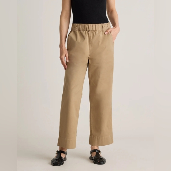 Quince Pants - Quince Wide Leg Cropped Pull On Pants Organic Cotton 10